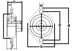 FHSPFLZ202-15mm Bearing Flange Pressed Steel 2 Bolt 15mm