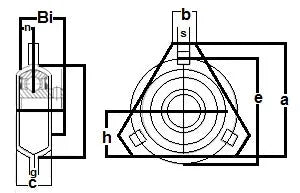 FHSPFTZ202-10 Flange 3 Bolt Triangle 5/8 Inch Bearing