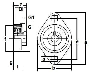 FHSR204-20mm-2FM Bearing Flange Pressed Steel 2 Bolt 20mm Bearings - VXB Ball Bearings