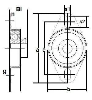 FHSR205-16-4X730 Bearing Flange Pressed Steel 2 Bolt 1 Inch Bearing
