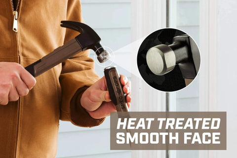 Fiberglass 20 Oz Hammer With Smooth Face And Curved Claw, Shock Absorbing MOA Grip, Non Conductive Handle for Electricians