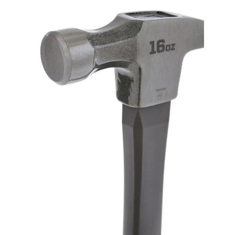 Close-up of Fiberglass Claw Hammer 16 Oz General Purpose With Forged Steel Head ProTouch Grip Smooth Face for carpentry and repairs