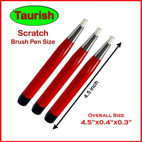 Three red Fiberglass Scratch Brush Pen 3 Pack Jewelry Watch Coin Cleaning Electronic Applications Rust and Corrosion Removal