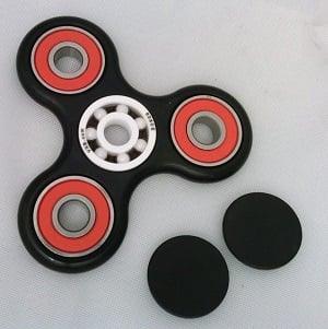 Fidget Hand Spinner Toy - Center Full Ceramic ZrO2 Bearing, 3 outer red Bearing 42Q