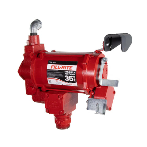 Fill-Rite FR310VN 115V/230V 35 GPM fuel transfer pump with cast-iron body, side view