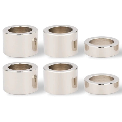 Finish Mower Spacer Kit Replaces 502120 84612 84613, durable C1015 steel, chrome plated, six spacers for finishing mowers