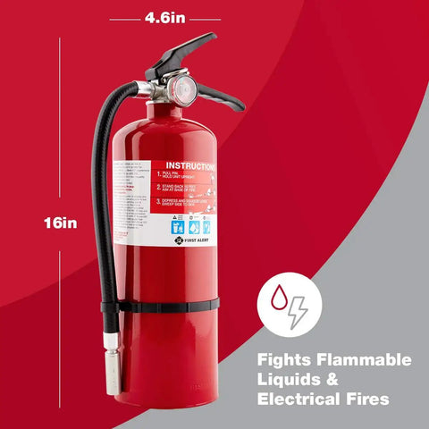 Fire Extinguisher For Home And Commercial Use Heavy Duty Rechargeable UL Rated 2A 10B C All Metal Construction With A Commercial Grade Valve And Trigger