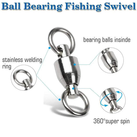 Heavy Duty Ball Bearing Swivel Connector Set For Saltwater And Freshwater Fishing 25 Pieces 31 Lb Rating Stainless Steel