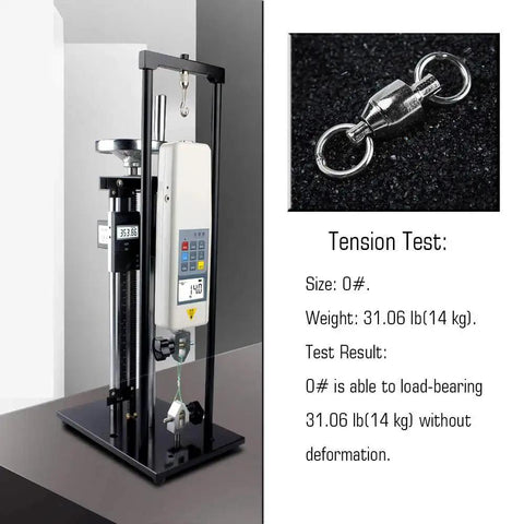 Tension test of Heavy Duty Ball Bearing Swivel Connector Set For Saltwater And Freshwater Fishing 25 Pieces 31 Lb Rating