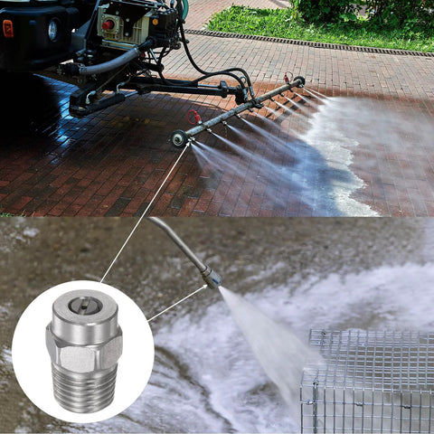 uxcell 5-pack spray tips, 15-degree, 1/4 in NPT, stainless steel for pressure washer water broom/undercarriage cleaner