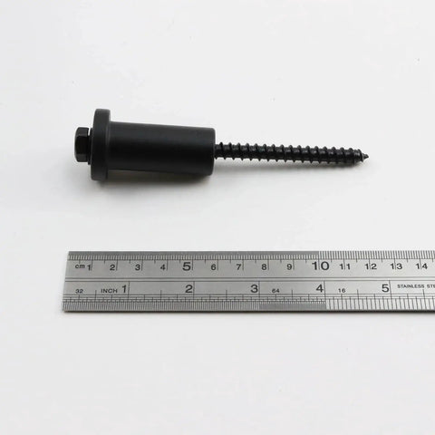 Five Pack 2 Inch Sliding Barn Door Spacers For Wall Installation With Lag Bolts, Carbon Steel Hardware, shown with ruler