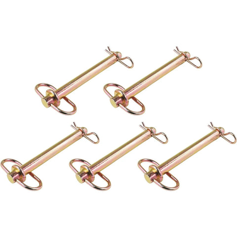 5 Pack Beefy 251540 Hitch Pin 30281E1, 3 Quarter Inch Diameter, Six And A Quarter Inch Usable Length, shown in a group