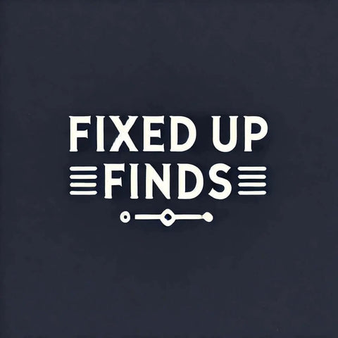 Logo displaying 'Fixed Up Finds' in bold white text on a dark background.