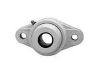 1 in Set-Screw 2-Bolt Flange Single-Row Ball Bearing with Stainless Steel Insert and White Polymer Housing, Contact Seal