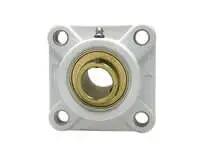 1-11/16 in set-screw flange bearing housing for shaft support, zinc insert with white plastic 4-bolt flange, single pack