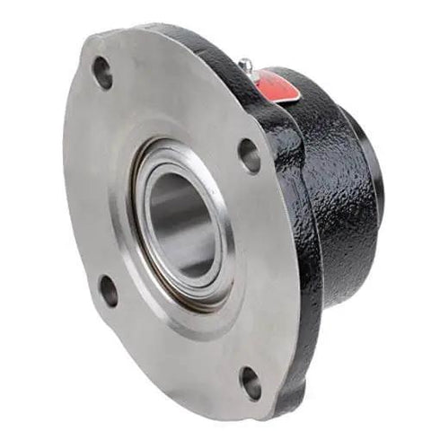 Flange Block Spherical Roller Bearing 2 3/16 Inch FB22435H Rexnord Link Belt Cast Iron Housing, engineered seals visible