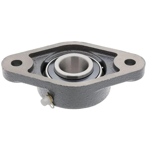 2-Pack Flange Mount Ball Bearing Unit With Insert UC206-19 In Cast Iron Housing FL206 Bore 1.1875 Inch Set Screw Locking Flinger Seal