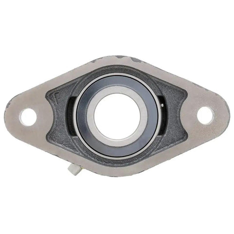 2-Pack Flange Mount Ball Bearing Unit With Insert UC206-19 In Cast Iron Housing FL206 Bore 1.1875 Inch Set Screw Locking Flinger Seal