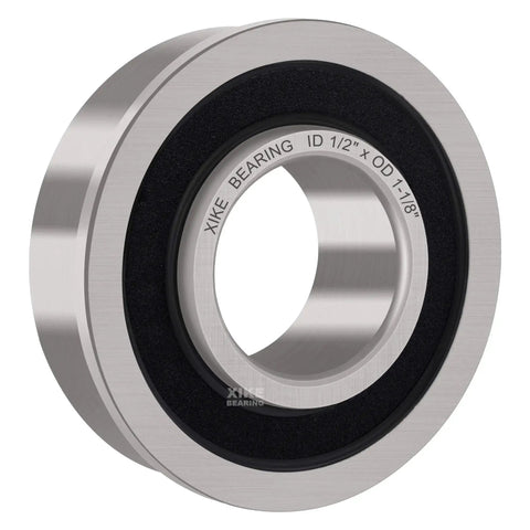 Flanged Ball Bearings One Half Inch Bore One And One Eighth Inch Outer Diameter One Half Inch Wide Sealed Chrome Steel Workhorse