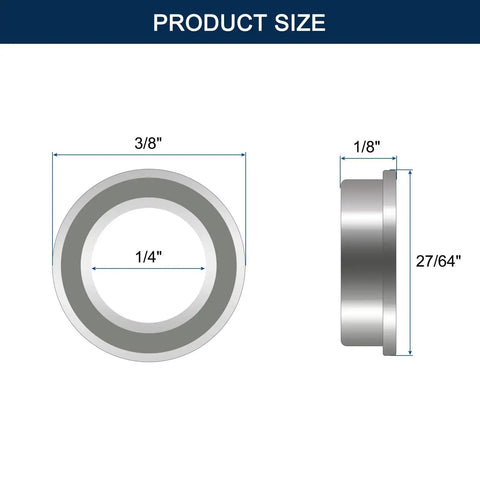 Flanged Ball Bearing FR168ZZ ABEC1 Deep Groove Miniature Bearing dimensions illustration.