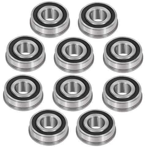 Premium 10 Pack Flanged Ball Bearings For 3/4 Inch Shafts And 1-3/8 Inch Hubs With Dual Seals Deep Groove Wheel Bearings