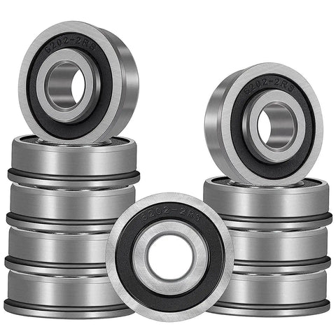 10 Pack Flanged Ball Bearings Five Eighths Inch By One And Three Eighths Inch By One Half Inch Pre Lubricated stacked view