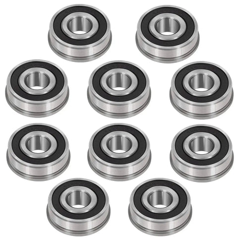 Flanged Ball Bearings Set Five Eighths Inch ID By Bonbo Ten Pack One And Three Eighths Inch OD for lawn mowers and carts.