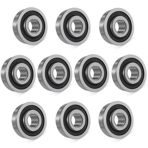 Flanged Ball Bearings Set Five Eighths Inch ID By Bonbo Ten Pack One And Three Eighths Inch OD Double Shielded for lawn equipment use.