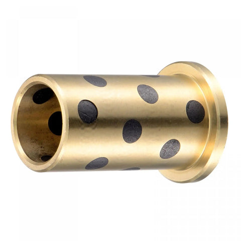 Flanged Sleeve Bearing 16mm Bore 20mm OD 40mm Length 26mm Flange Diameter 3mm Flange Thickness Brass With Graphite Self Lubricating Oilless
