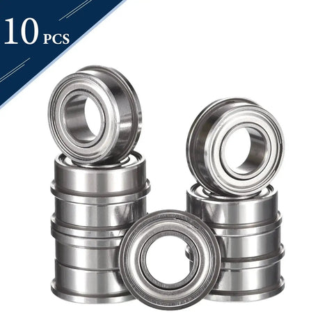 Pack of 10 Flanged Ball Bearing FR168ZZ ABEC1 Deep Groove Miniature Bearing with Double Shielding Chrome Steel GCr15