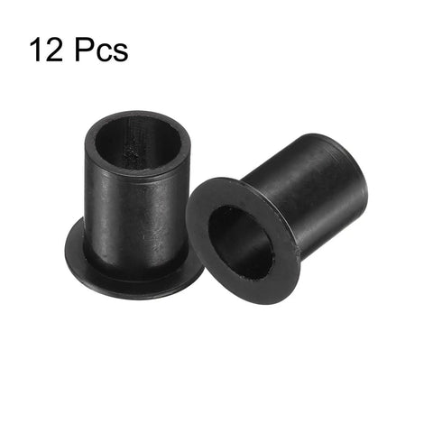 12 Pack Flanged Nylon Sleeve Bearings 13mm Bore 16.1mm OD 22.1mm Length Flange 22mm Black Self Lubricating Bushings