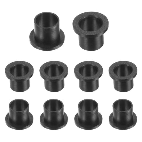 Flanged Nylon Sleeve Bearings Set Of 10 Self Lubricating Bushings With 8.5mm Bore 10mm OD Black Image