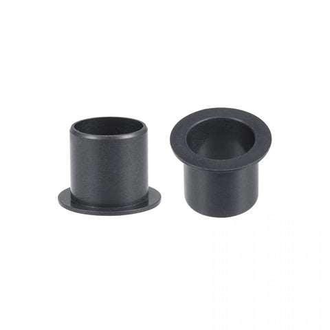 Flanged Sleeve Bearing Set, 15mm Bore, 17mm OD, 17mm Length, Flange Diameter 23mm, POM Self-Lubricating Oilless Bushings, Black, 2 Pieces