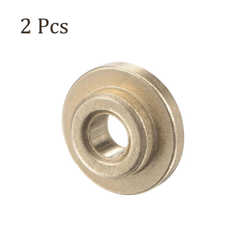 2 Pieces Flanged Sleeve Bearing 4mm X 8mm X 4mm POM Self Lubricating Oilless Bushing Gold Color front view