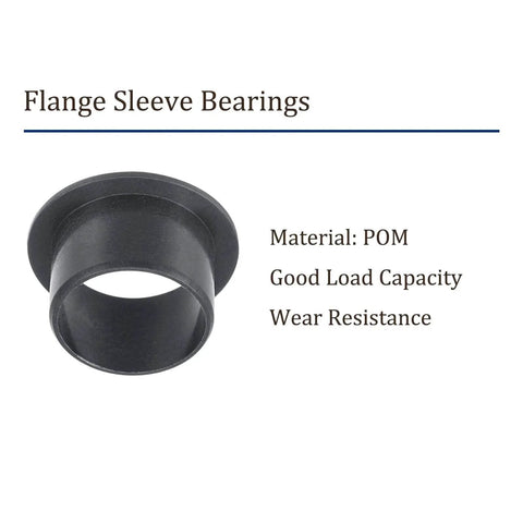 4 Pack Flanged Sleeve Bearing 16mm By 18mm By 12mm POM Oilless Self Lubricating Bushing For Equipment And Machinery Use