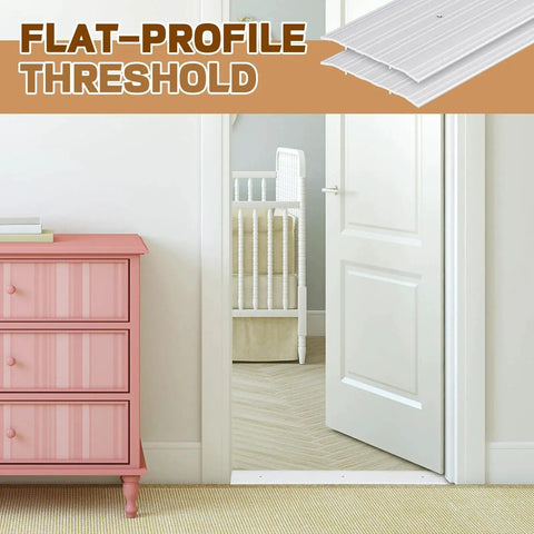 4 Pcs Aluminum Door Saddle Thresholds For Doorways And Interior Fluted Design Heavy Duty Commercial Grade Thresholds In Silver Finish