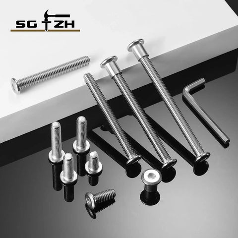 1/4-20 X 3/4 Inch Flat Head Hex Socket Cap Screws Bolts Set 20 Pieces 304 Stainless Steel with Hex Spanner and Barrel Nuts