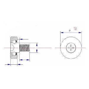 Flat Nylon Ball Bearing with 20mm Black Plastic Tire for sliding doors and windows - VXB Ball Bearings