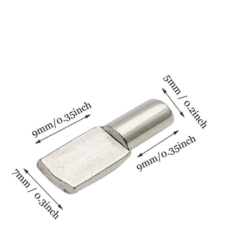 Flat spoon style nickel plated 60 Pieces Shelf Bracket Pegs Stainless Steel Shelf Pins Support with measurements