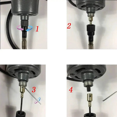 Flexible Shaft Grinder Carver Rotary Tool Set With Hanging Overhead Motor And 30 Piece Attachments assembly steps