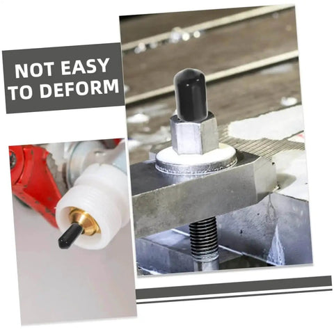 80 Pack Flexible Bolt Caps And Thread Protector End Caps installed on metal tubing and posts, highlighting versatility and protection