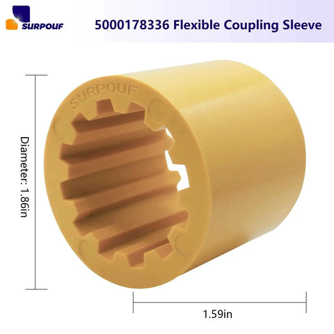 Flexible Coupler Sleeve Replacement For Wacker Neuson RD11 RD12-90 RD16-100 RD880 shown with dimensions of 1.86in diameter and 1.59in length
