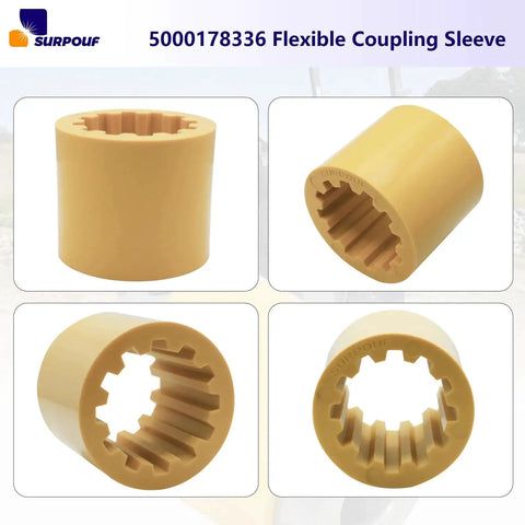 Flexible Coupler Sleeve Replacement For Wacker Neuson RD11 RD12-90 RD16-100 RD880 single sleeve close-up, yellow, shock absorption
