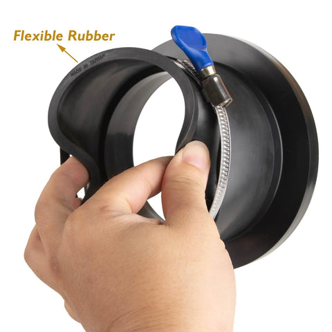 O'SKOOL 4-inch dust-collection steel port with built-in rubber cuff and flexible rubber ring.