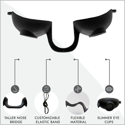 Evo Flexible Tanning Bed Goggles for UV Eye Protection and Red Light Therapy with flexible material and slim eyecups