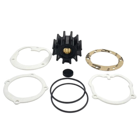 21951346 Flexible Water Pump Impeller kit Replaces Voolvo for Penta fits JABSCO 3862281 shown with gaskets and seals