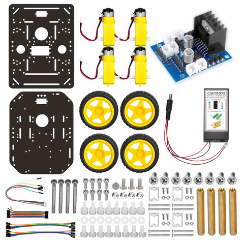 FlexiRover Arduino Building Kit With Customizable Robot Car Chassis And Four TT Motors And Wheels For Robotics Development
