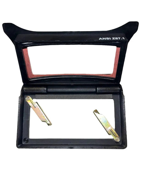 Flip Front Clip On Adapter For Pipeliner Welding Helmet Grinding Front Upgrade Quick Attach Shield WELDTUBE Clip On Accessory open view