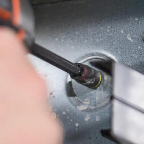 Flip Socket Kit for Impact Drivers 3-In-1 With 1/4 Inch And 5/16 Inch Hex Drivers used in an installation, Klein Tools 32767