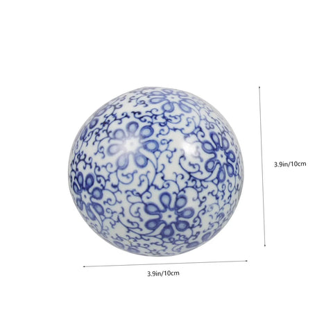 4pcs Floating Ceramic Balls Decorative Porcelain Orbs for Fish Tank Home Ornament and Pool Decor Hand-Painted Pattern